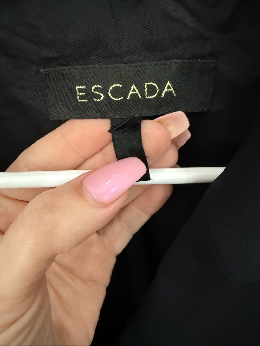 Escada Black Stretch Blazer Jacket Women’s 1 Button Career Office Germany 40 - Picture 3 of 4